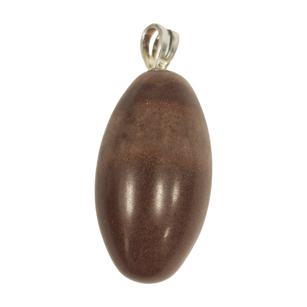 GeoFossils Shiva Lingham Sterling Silver Pendant – Indian sacred river stone in sterling silver setting – balance, vitality, and transformation jewellery – handmade in the UK.