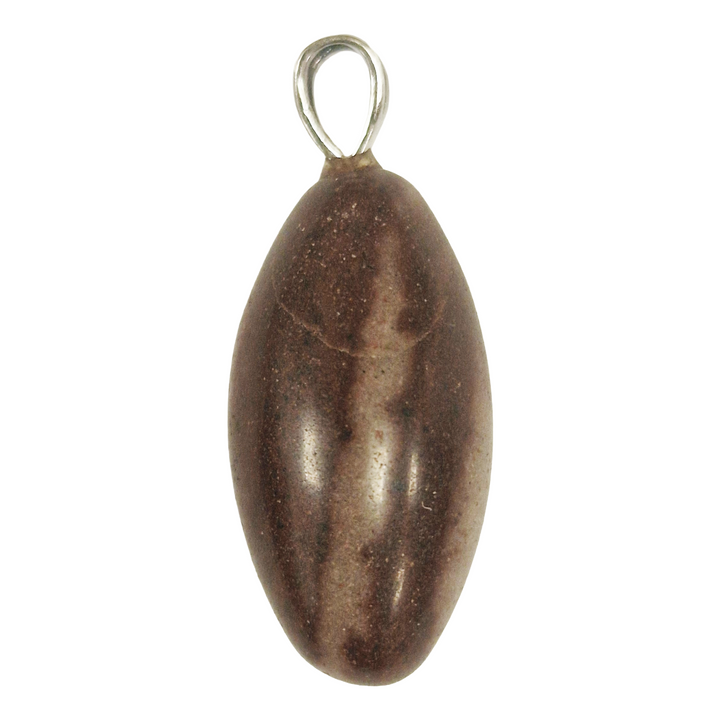 GeoFossils Shiva Lingham Sterling Silver Pendant – Indian sacred river stone in sterling silver setting – balance, vitality, and transformation jewellery – handmade in the UK.