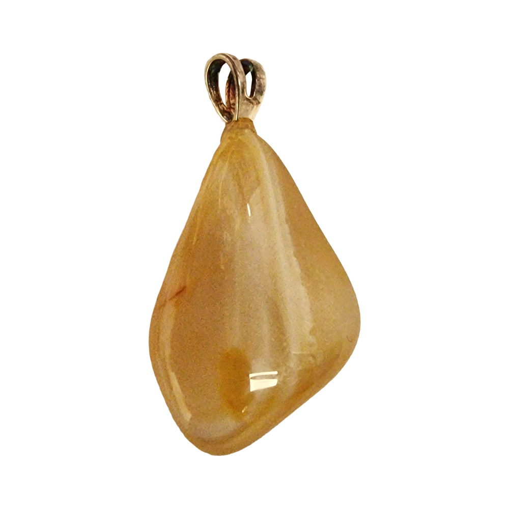 GeoFossils Yellow Fluorite Sterling Silver Pendant – Chinese golden crystal in sterling silver setting – confidence, clarity, and creativity jewellery – handmade in the UK.