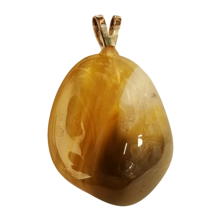 GeoFossils Yellow Fluorite Sterling Silver Pendant – Chinese golden crystal in sterling silver setting – confidence, clarity, and creativity jewellery – handmade in the UK.