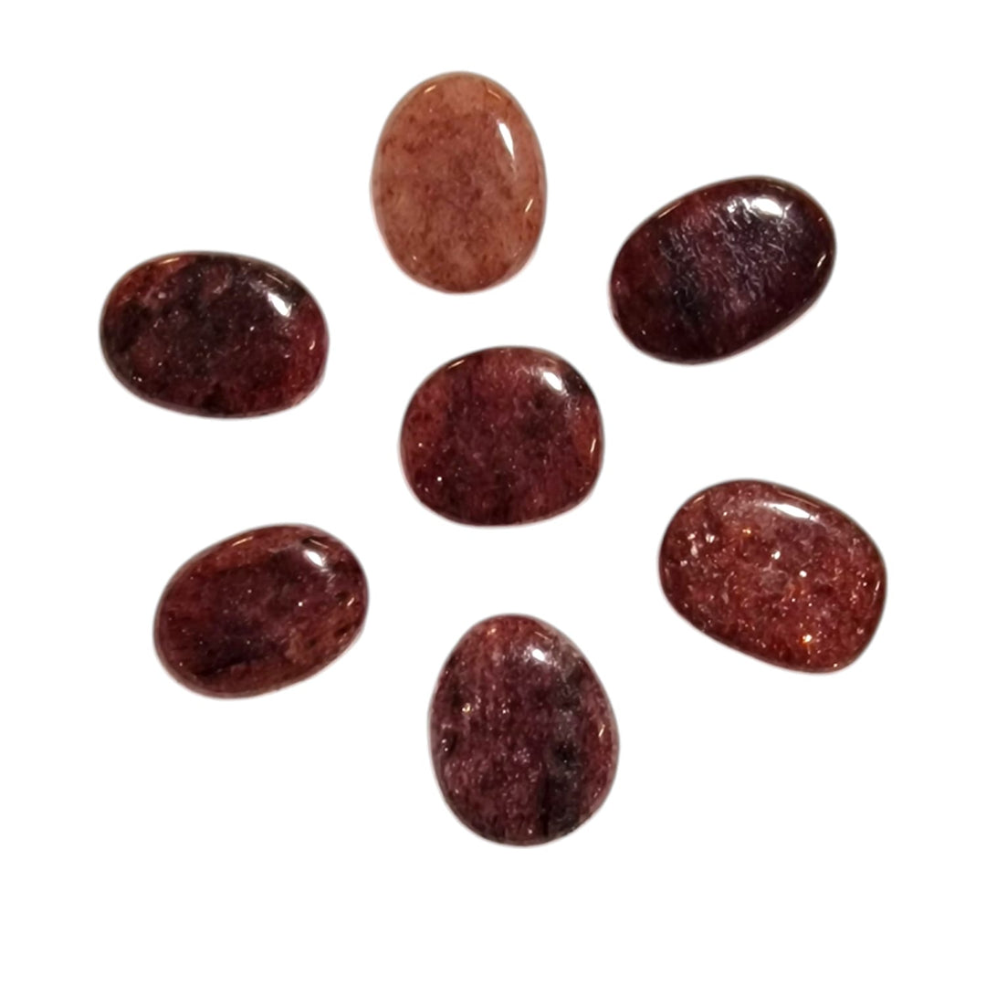 Strawberry Quartz Mini Oval by GeoFossils – smooth, pink stone, perfect for emotional healing, love, and connecting with the Heart Chakra.