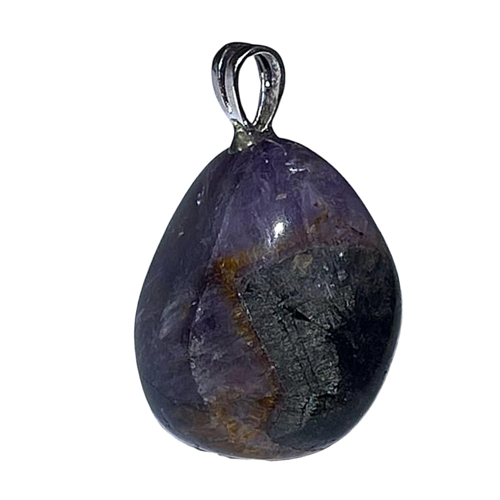 Super Seven pendant with layered mineral inclusions set in hallmarked sterling silver – crystal necklace for spiritual alignment, intuition and awakening