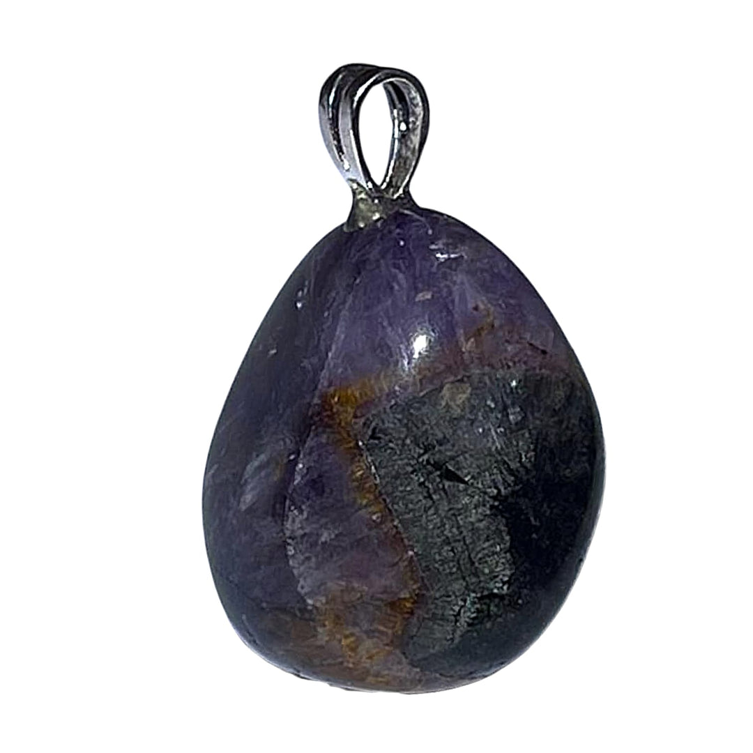 Super Seven pendant with layered mineral inclusions set in hallmarked sterling silver – crystal necklace for spiritual alignment, intuition and awakening
