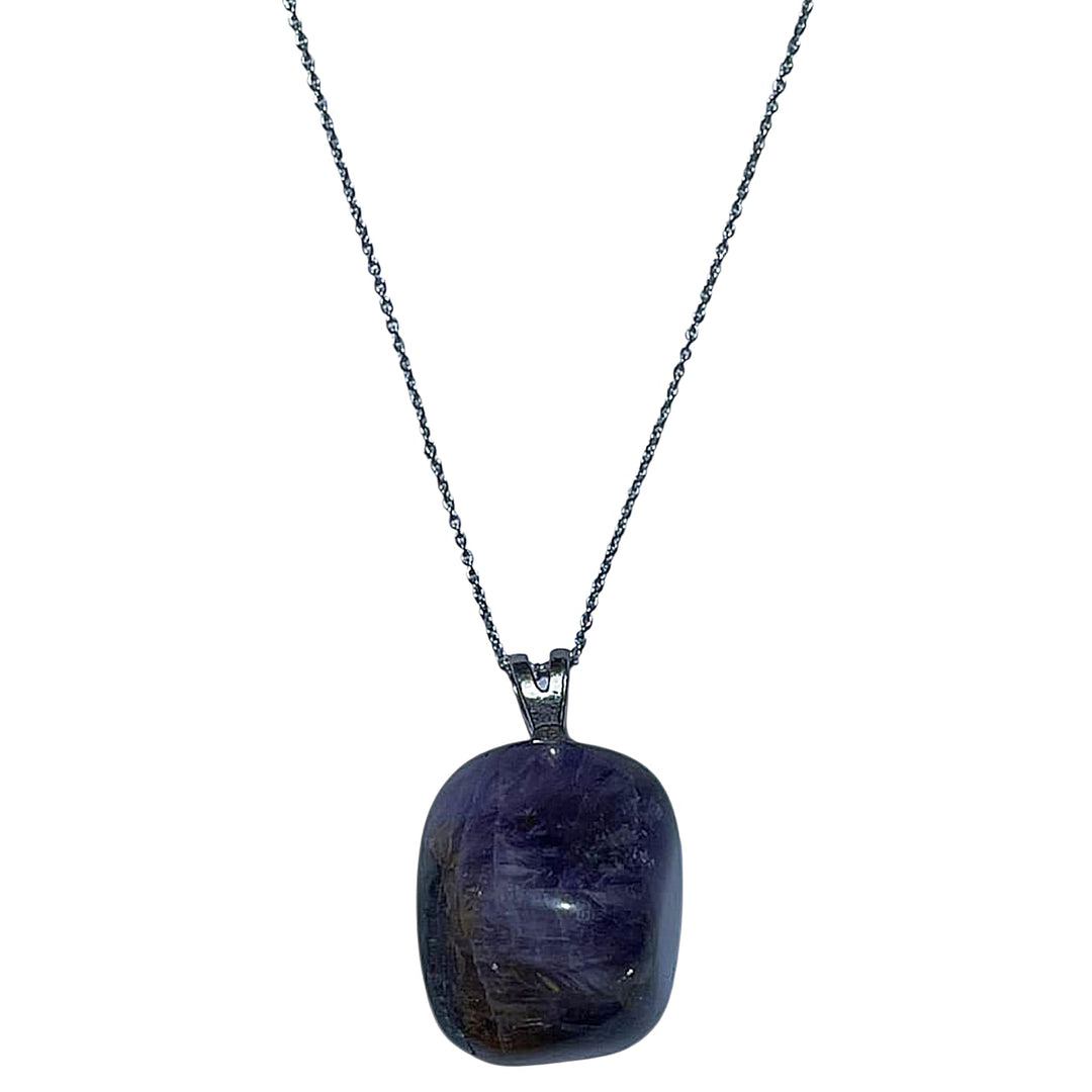 Super Seven pendant with layered mineral inclusions set in hallmarked sterling silver – crystal necklace for spiritual alignment, intuition and awakening