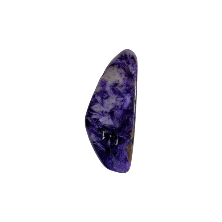 GeoFossils Tiffany Stone Drilled Tumble Stone – rare purple and cream crystal from Utah with drilled hole for jewellery, intuition, and spiritual growth.