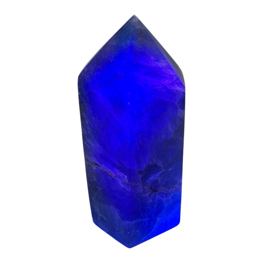 GeoFossils Green Fluorite Tower – Polished Crystal Point from Madagascar for Clarity, Calm and Focus