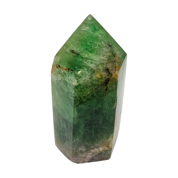 GeoFossils Green Fluorite Tower – Polished Crystal Point from Madagascar for Clarity, Calm and Focus