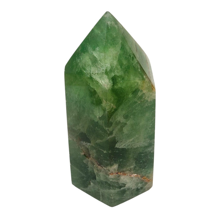 GeoFossils Green Fluorite Tower – Polished Crystal Point from Madagascar for Clarity, Calm and Focus