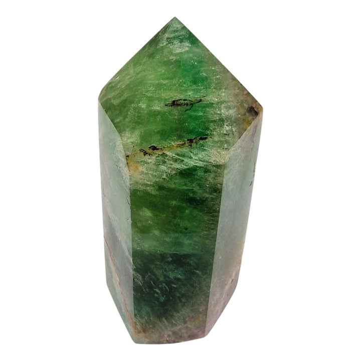 GeoFossils Green Fluorite Tower – Polished Crystal Point from Madagascar for Clarity, Calm and Focus