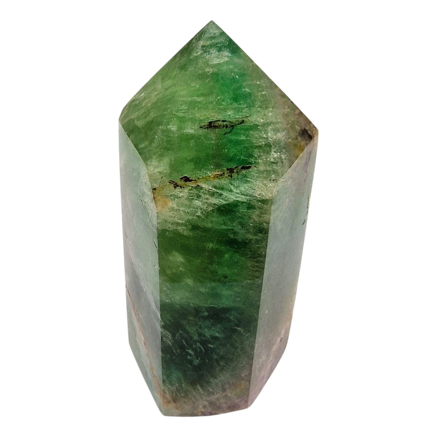 GeoFossils Green Fluorite Tower – Polished Crystal Point from Madagascar for Clarity, Calm and Focus