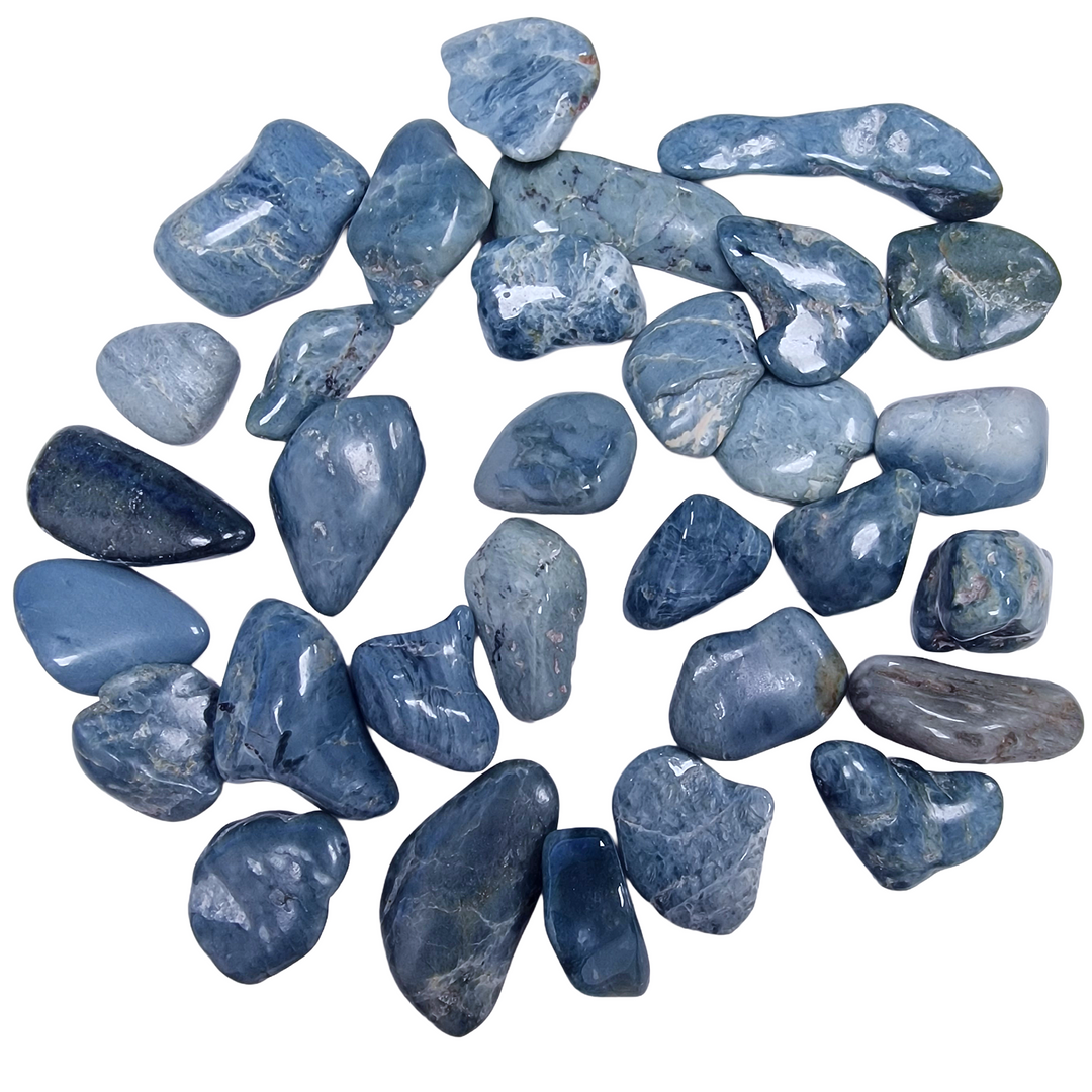 Dianite Tumble Stone – Blue Jade from Russia – polished tumble stone for crystal healing and meditation