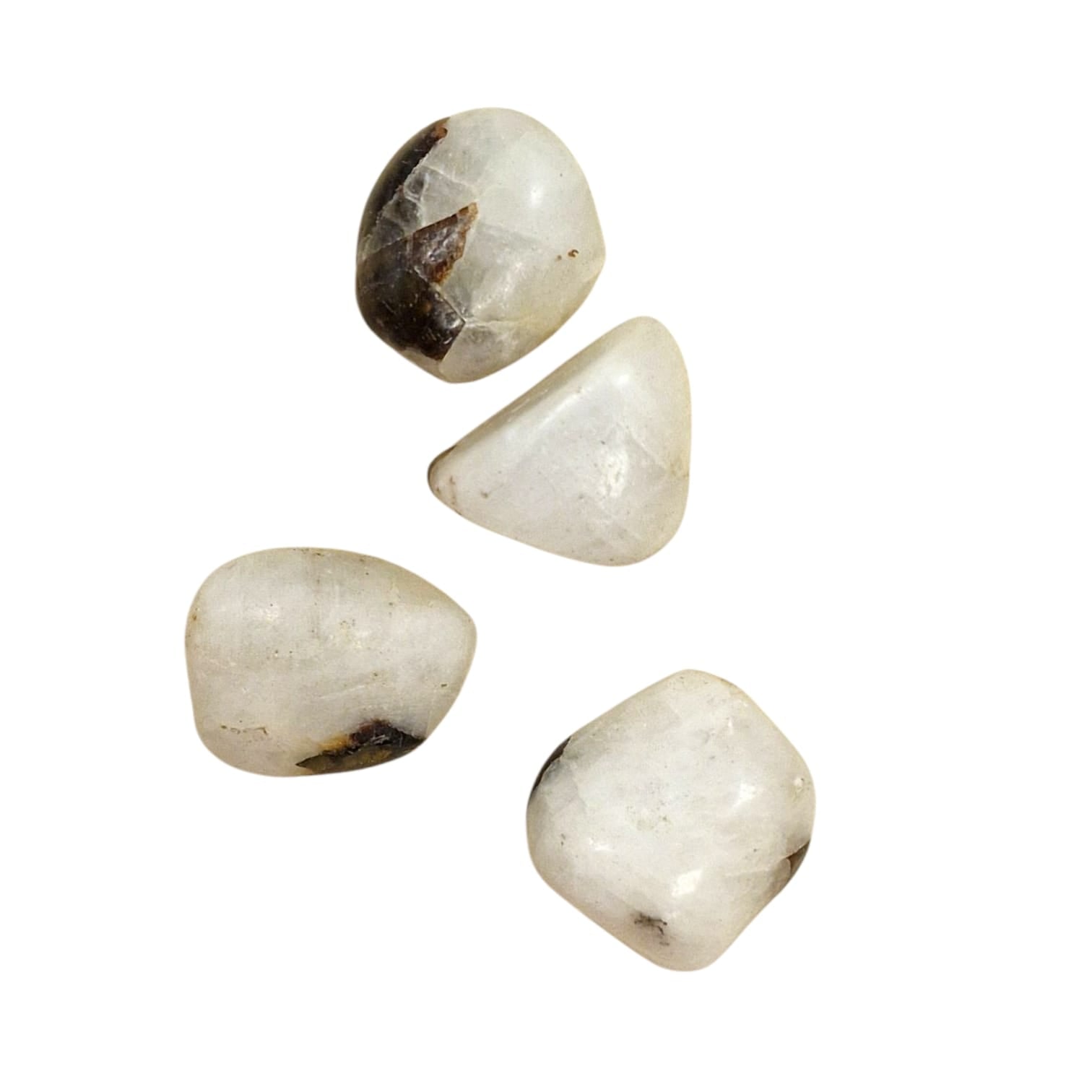 GeoFossils Cryolite Tumble Stone, a rare white crystal from Greenland for clarity, spiritual activation, and higher consciousness.