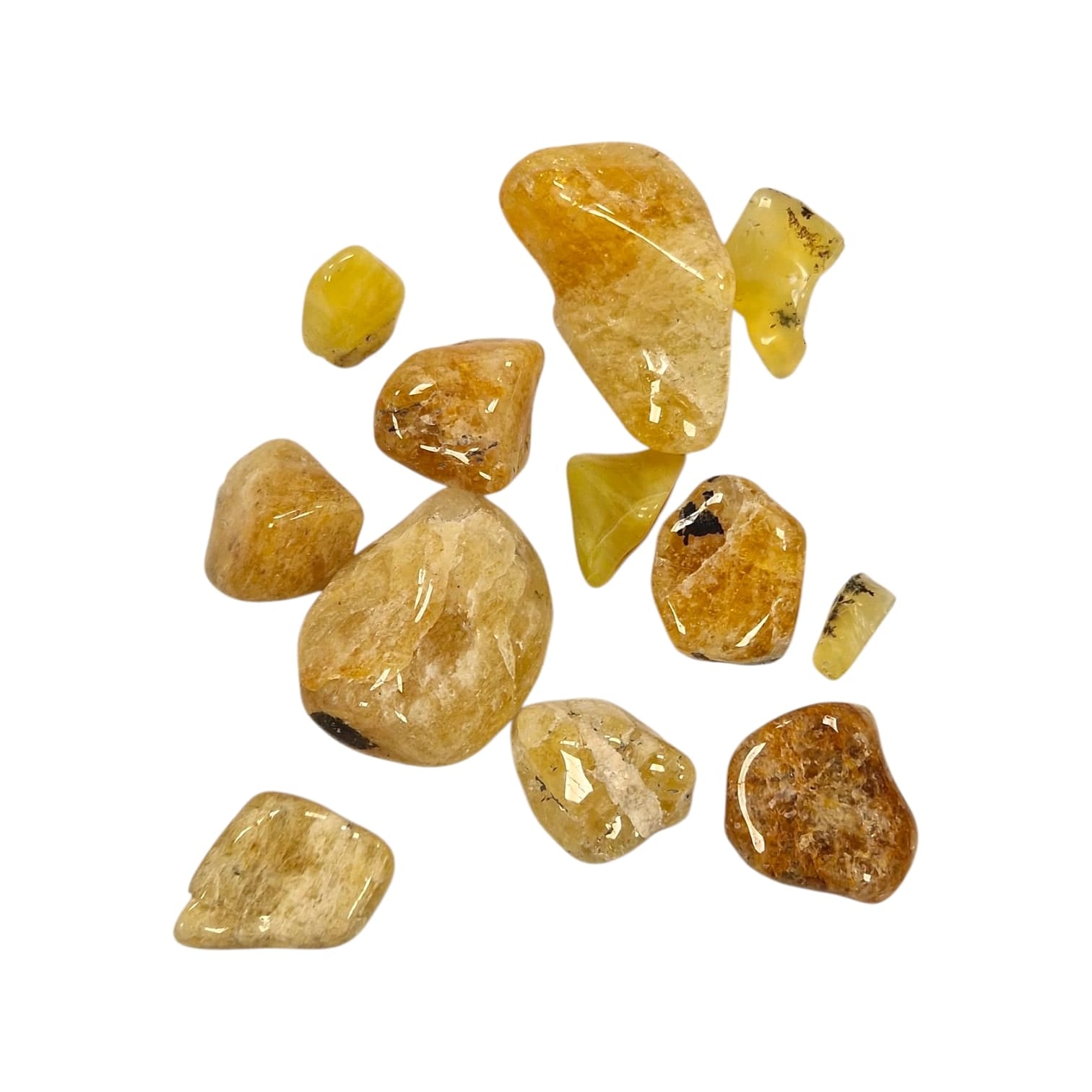 GeoFossils Golden Beryl (Heliodor) Tumble Stone, a radiant yellow crystal for clarity, confidence, and empowered manifestation.