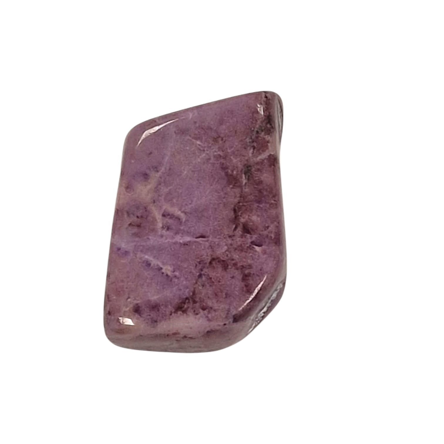 GeoFossils Lavender Jade Tumble Stone, a rare lilac-hued jadeite crystal for emotional healing, inner peace, and spiritual clarity.