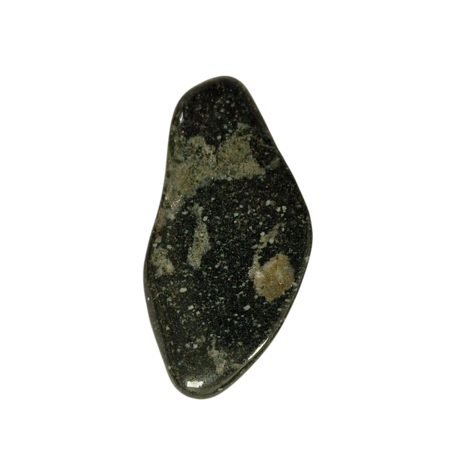 GeoFossils Lemurian Jade Tumble Stone, a deep green-black crystal from Peru for grounding, protection, and ancient Earth energy.