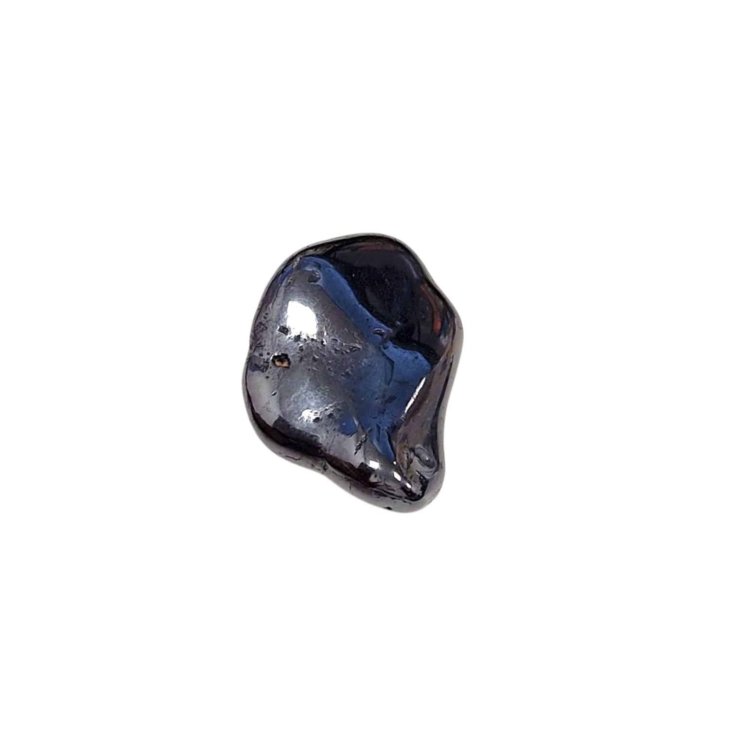 GeoFossils Manganese Tumble Stone, a metallic black grounding crystal for emotional strength, protection, and energetic stability.