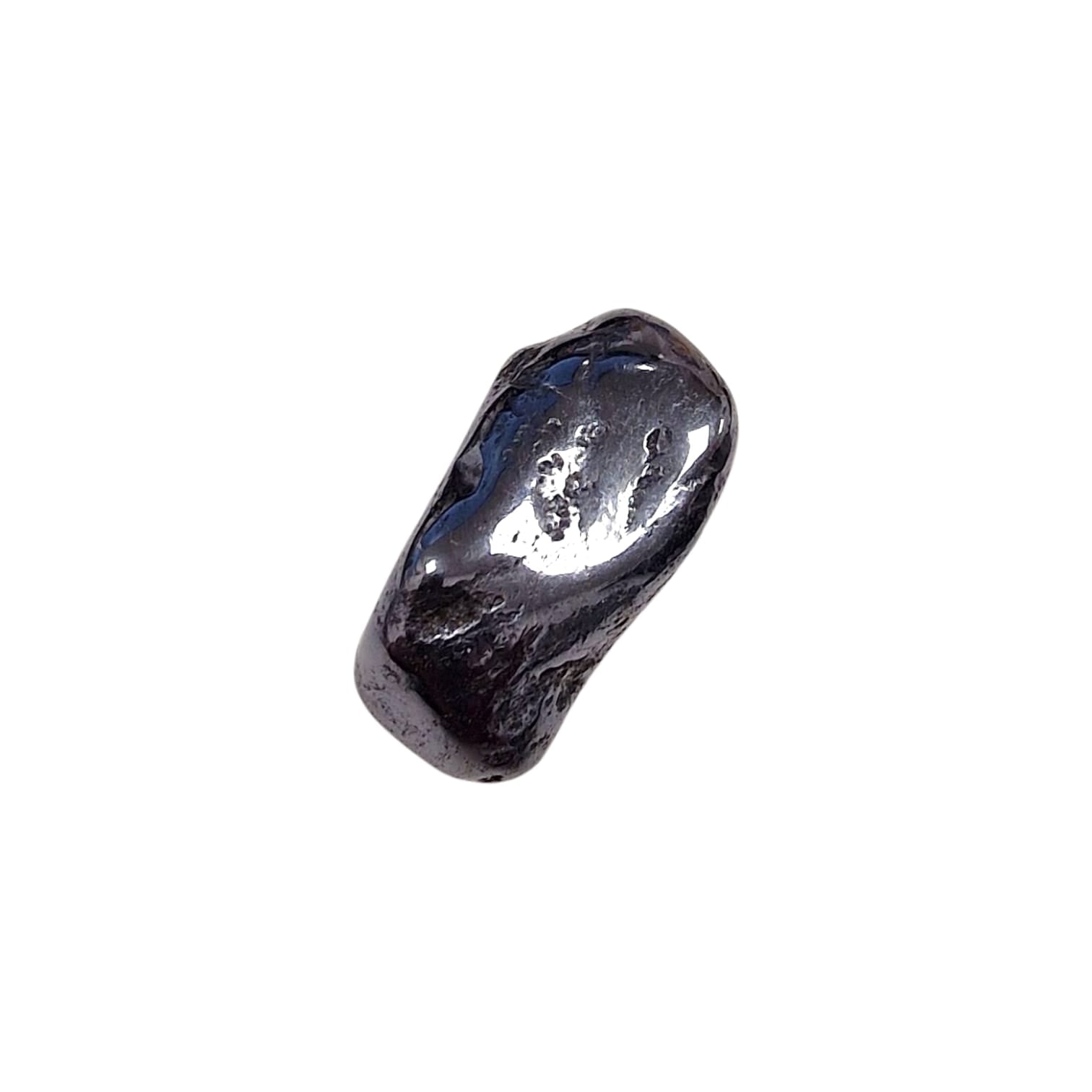 GeoFossils Manganese Tumble Stone, a metallic black grounding crystal for emotional strength, protection, and energetic stability.