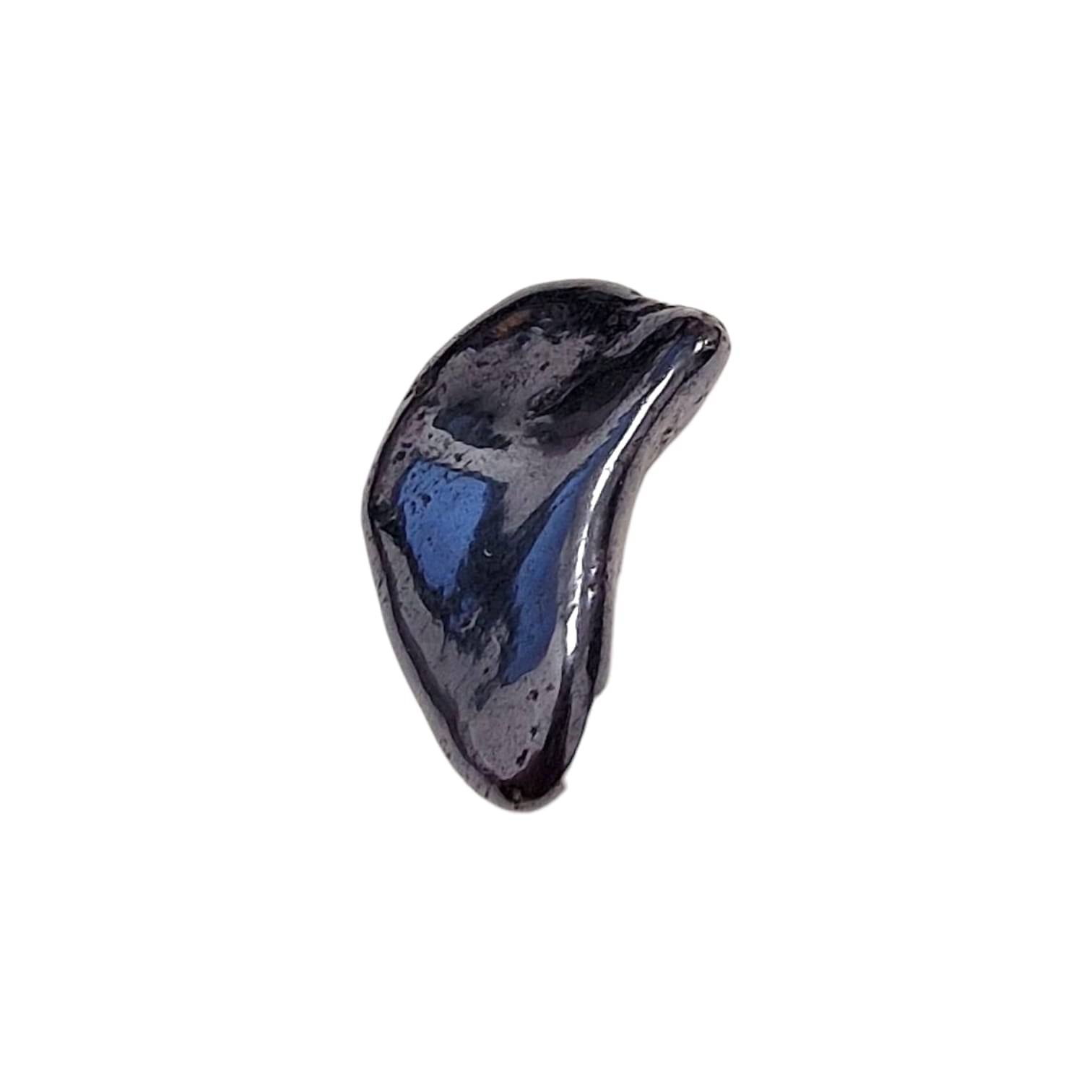GeoFossils Manganese Tumble Stone, a metallic black grounding crystal for emotional strength, protection, and energetic stability.