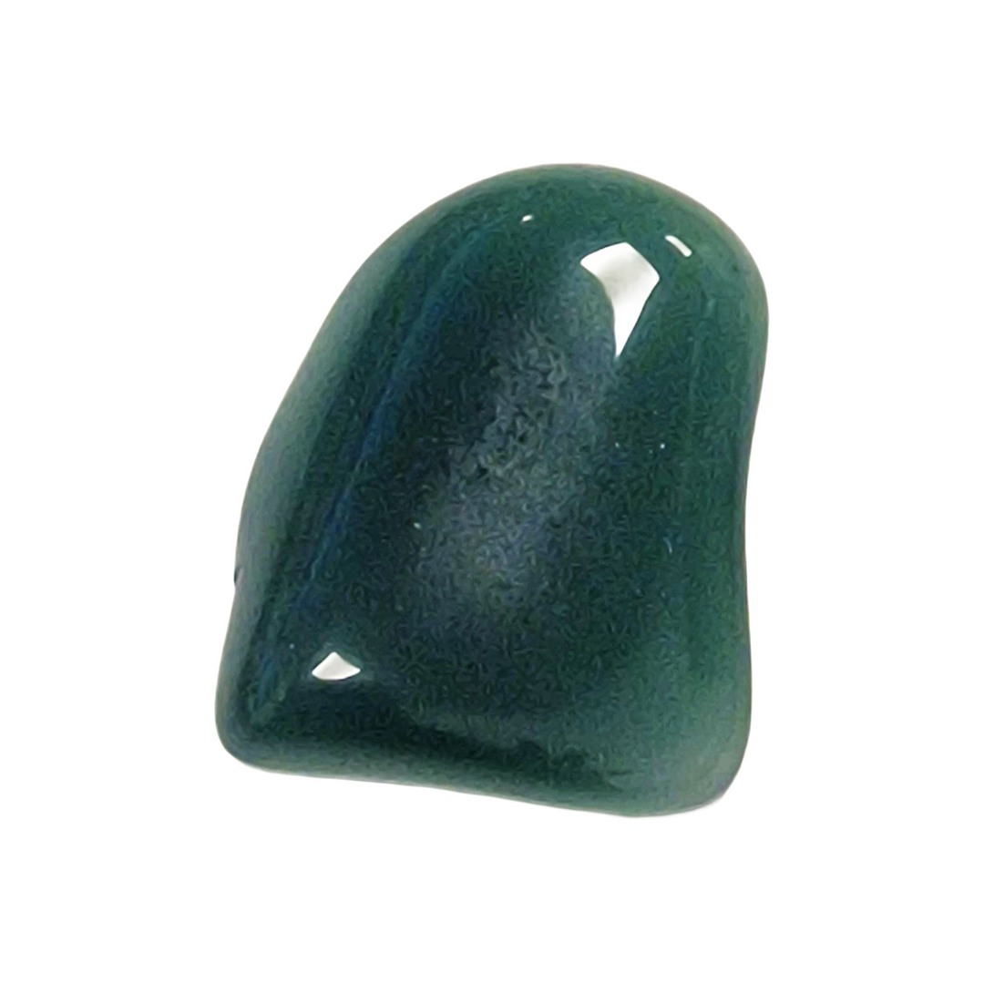 GeoFossils Mtorolite Tumble Stone – polished single green chrome chalcedony crystal with vibrant colouring