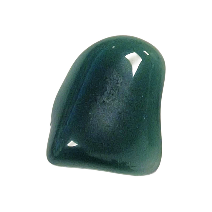 GeoFossils Mtorolite Tumble Stone – polished single green chrome chalcedony crystal with vibrant colouring