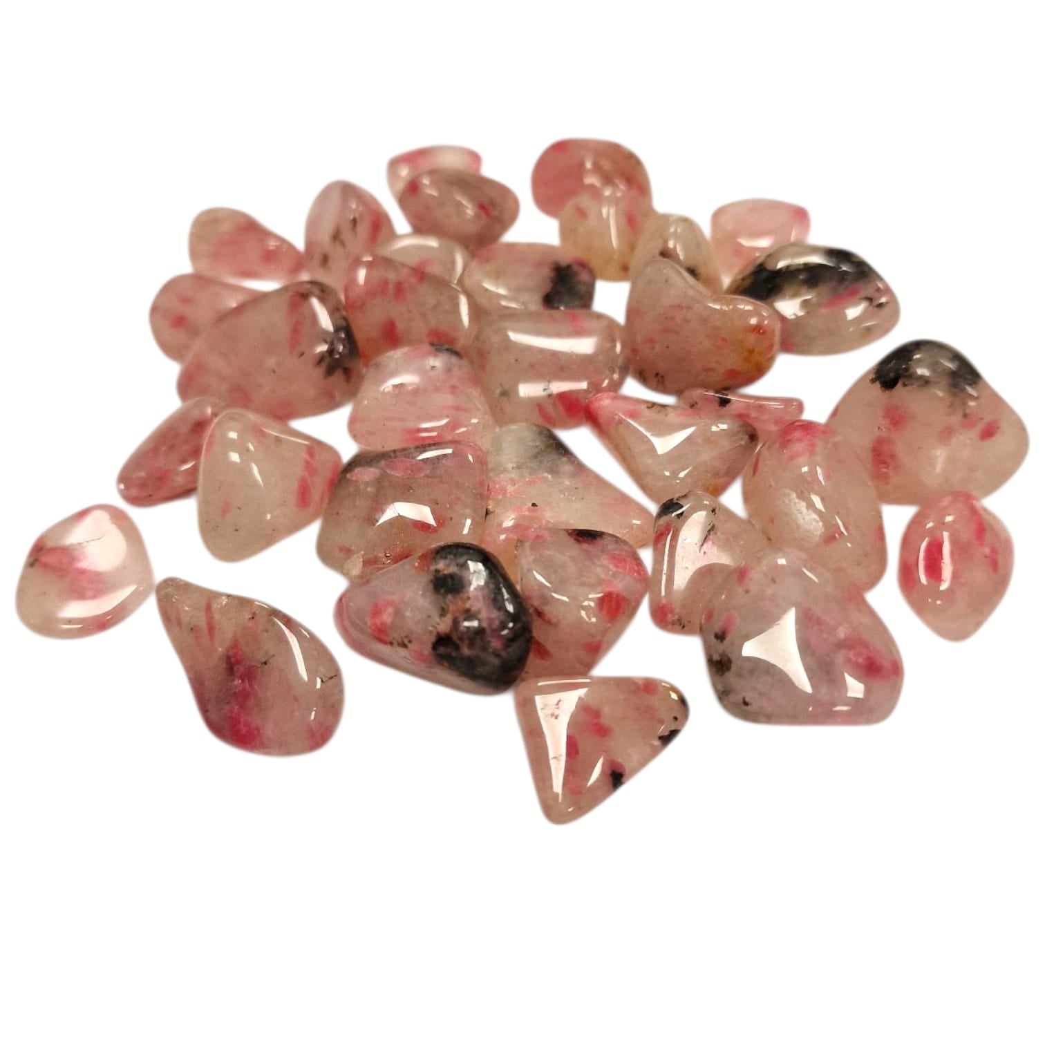 Rhodonite In Quartz Tumble Stone - Crystal Of Emotional Healing And Heart Chakra Activation Rhodonite In Quartz Tumble Stone - Crystal Of Emotional Healing And Heart Chakra Activation