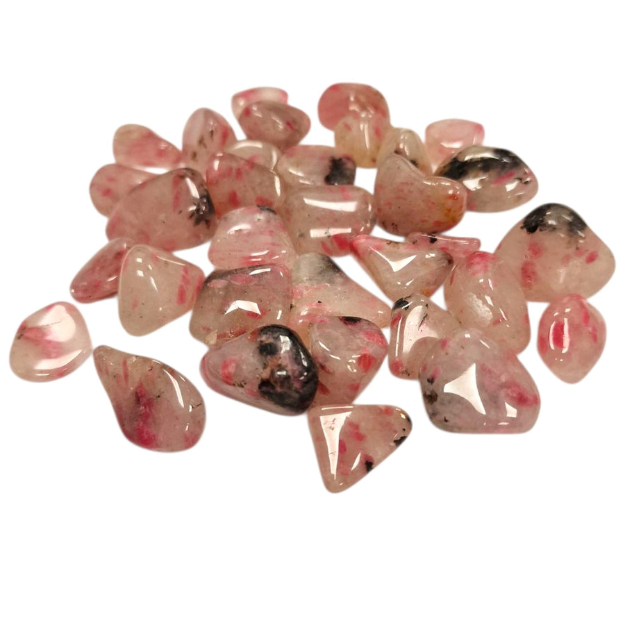 GeoFossils Rhodonite in Quartz Tumble Stone – AA Grade Polished Crystal for Heart Chakra Healing and Emotional Balance