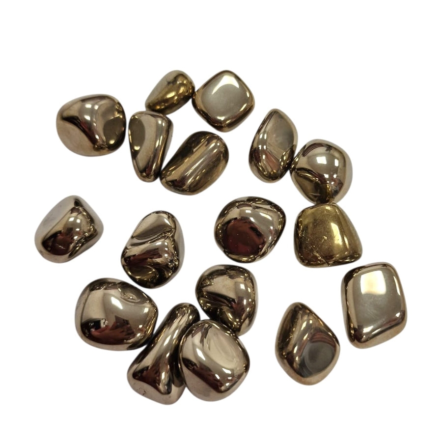 Pyrite Tumble Stone – Protective Abundance Crystal from Tanzania – polished tumble stone for crystal healing and meditation
