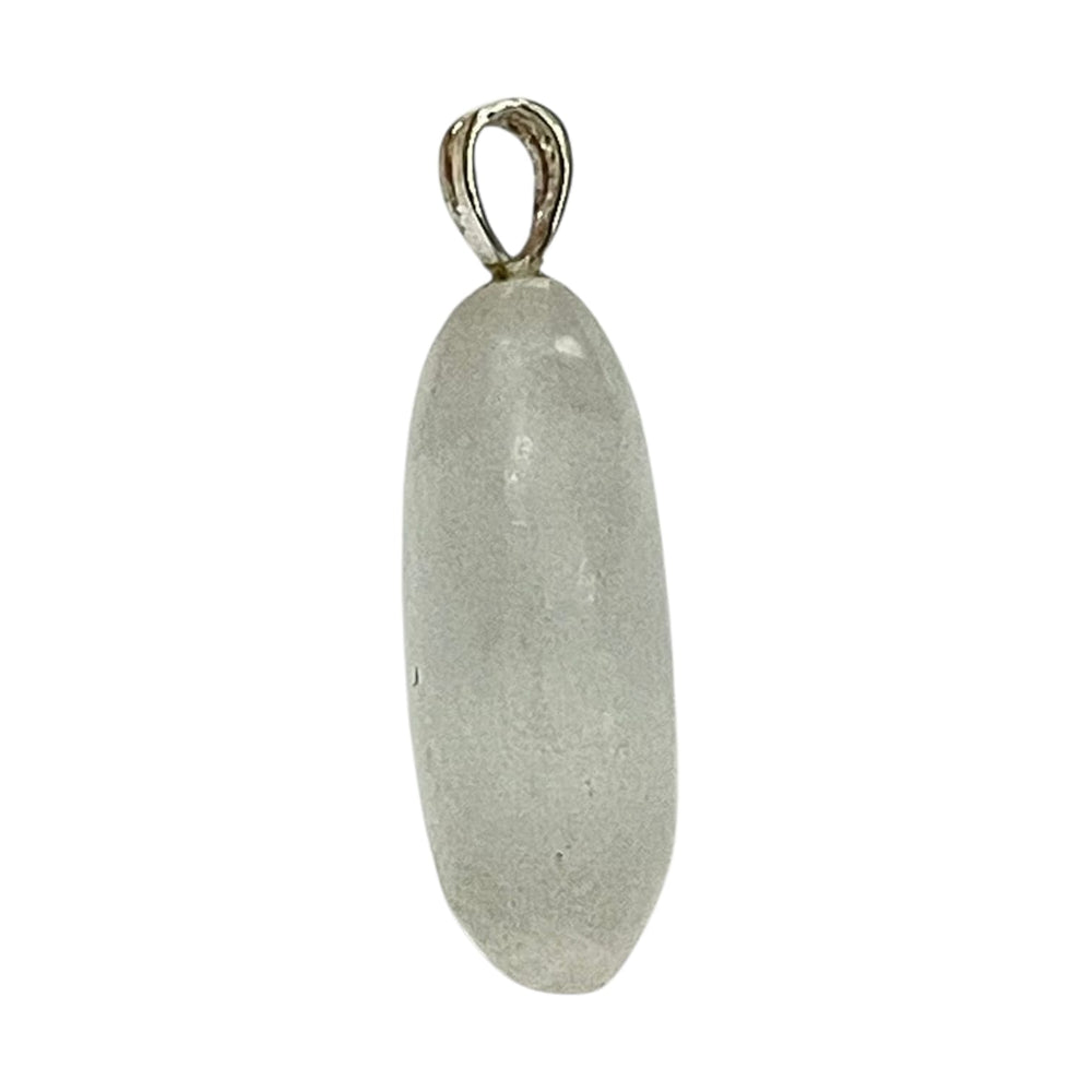 White Selenite pendant with pearlescent sheen set in hallmarked sterling silver – crystal necklace for energetic cleansing, clarity and spiritual connection