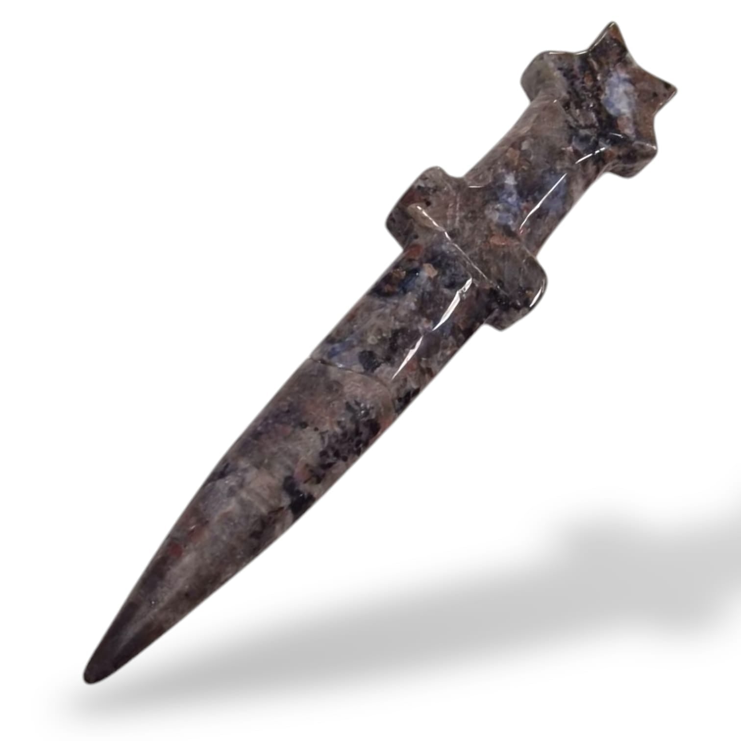 GeoFossils  Yooperlite Athame – a UV-reactive crystal ritual blade for psychic awakening, transformation, and energy clearing.