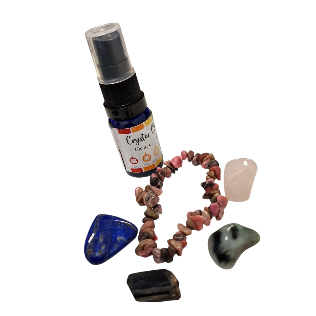 GeoFossils Taurus Zodiac Crystal Set – Crystals for Love, Stability and Grounding with Rose Quartz, Emerald and Tourmaline