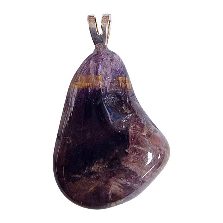 GeoFossils Super 7 Sterling Silver Pendant – Brazilian crystal with seven minerals in sterling silver setting – spiritual growth, protection, and intuition jewellery – handmade in the UK.