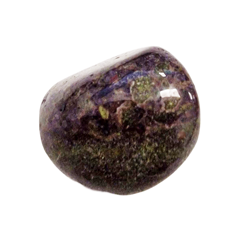 GeoFossils Dragon Stone Tumble Stone – single polished stone showing rich red and green colour mix