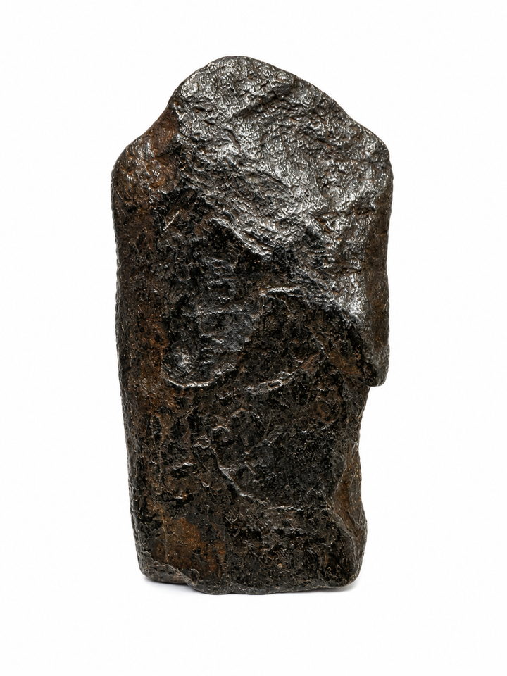 Genuine raw Gibeon Iron Meteorite displaying its natural regmaglypts and distinctive iron surface.