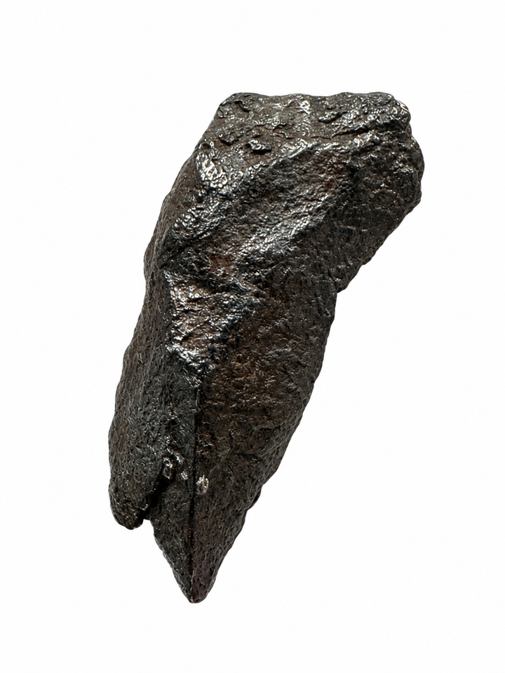 Exact Gibeon meteorite specimen showcasing its unique natural shape and extraterrestrial weathering characteristics.