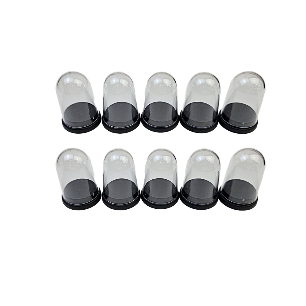 Pack of 10 small specimen display domes with black bases