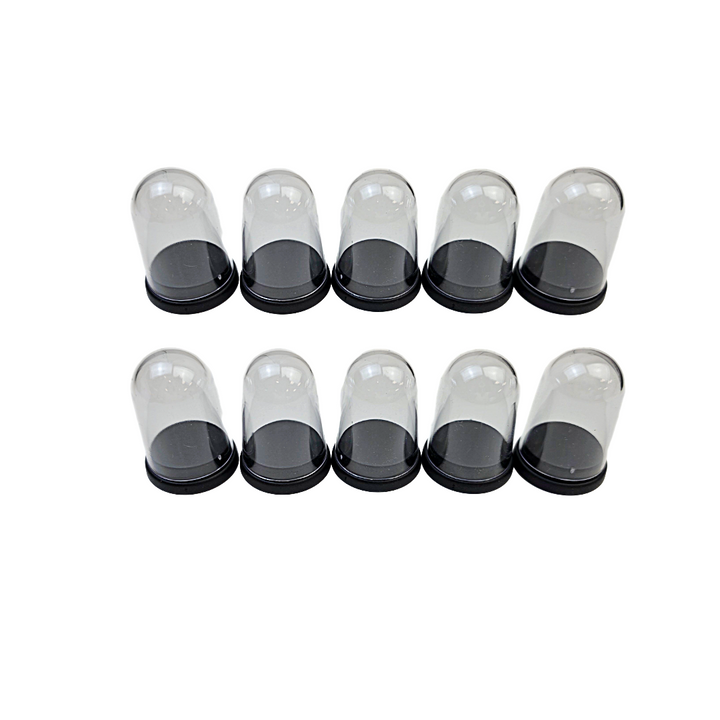 Pack of 10 small specimen display domes with black bases