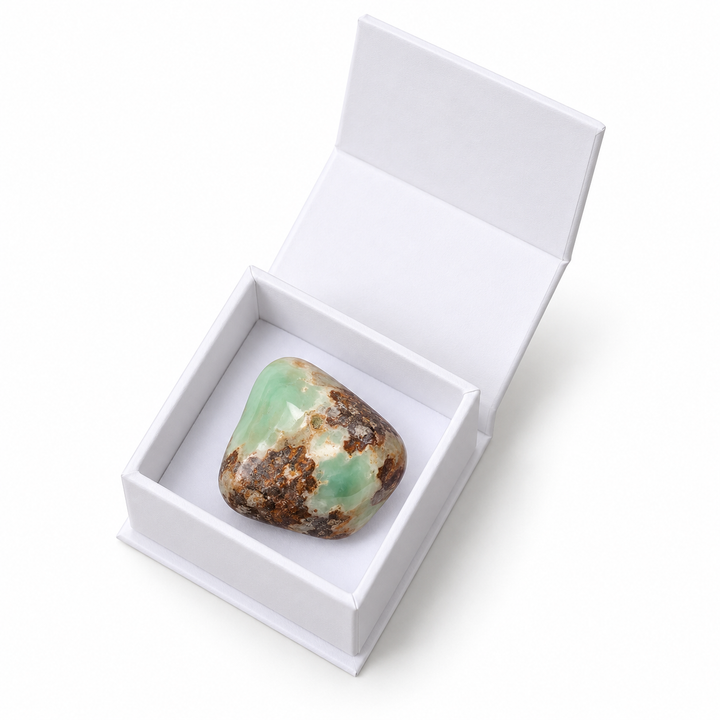 35 Smithsonite Tumble Stones in Individual White Magnetic Catch Gift Boxes