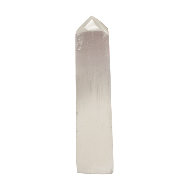 Selenite Tower 15cm – 4-Sided Polished Obelisk