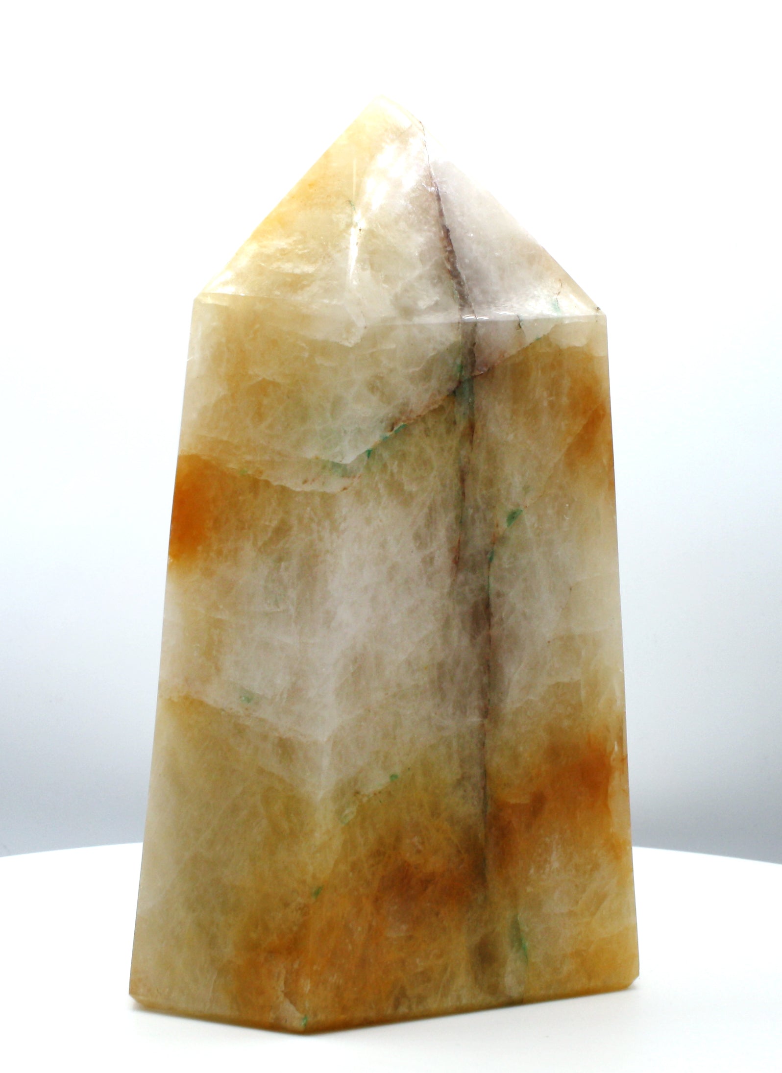 Golden Healer Rare and Unusual with Green Moonstone Obelisk