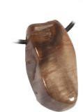 GeoFossils Petrified Wood Drilled Tumble Stone – fossilised wood crystal with earthy patterns and horizontal drill hole for grounding and ancestral connection