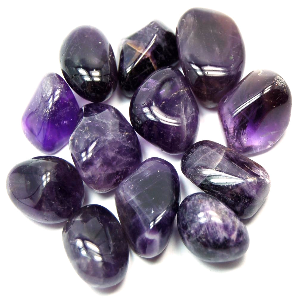 GeoFossils Dark Amethyst Tumble Stone from Zambia, a beautiful deep purple crystal for intuition, protection, and emotional healing.