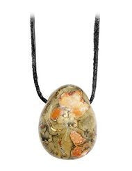Green Rhyolite Drilled Tumble Stone