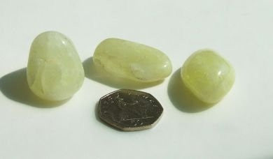 Sulphur in Quartz Tumblestones