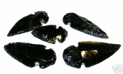 Black Obsidian Knapped Arrowhead
