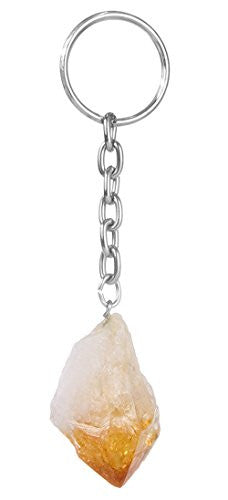 Treated Citrine Point Keyring