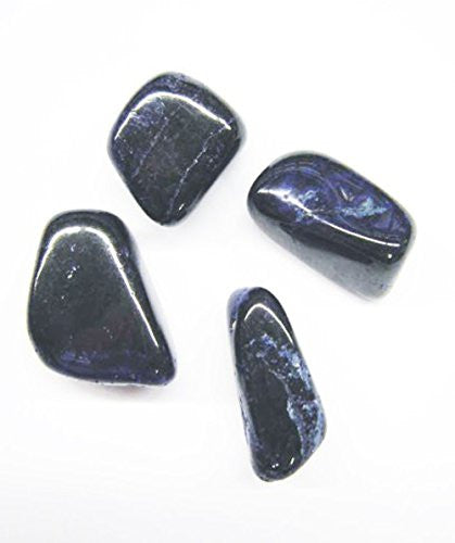 GeoFossils Azurite AAA Tumble Stone Dark Blue with light blue streaks, smooth, polished