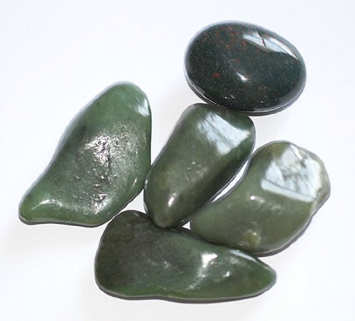 JADE NEPHRITE Large Tumblestone - Heart,Dreamstone,Meditative Travel 40 - 50mm