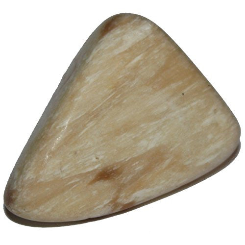 Triangular beige and brown streaked stone
