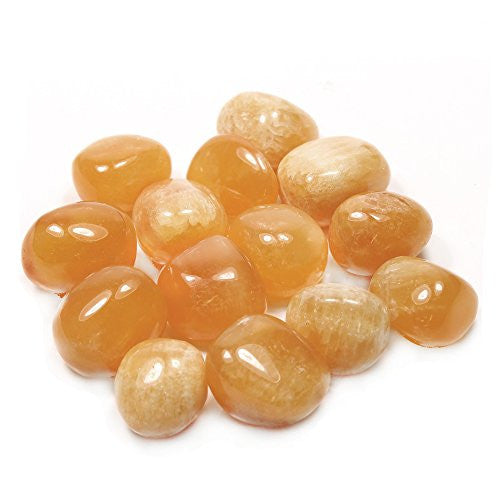 Orange Calcite Tumble Stone – Uplifting Crystal for Energy, Creativity & Emotional Vitality – polished tumble stone for crystal healing and meditation