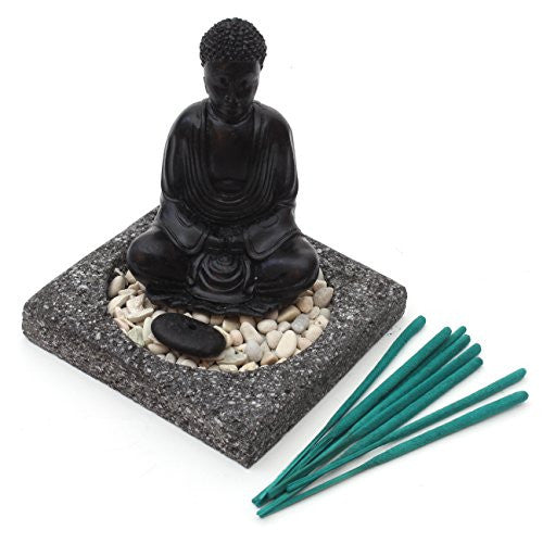 Buddha Sitting in Reflection Zen Garden